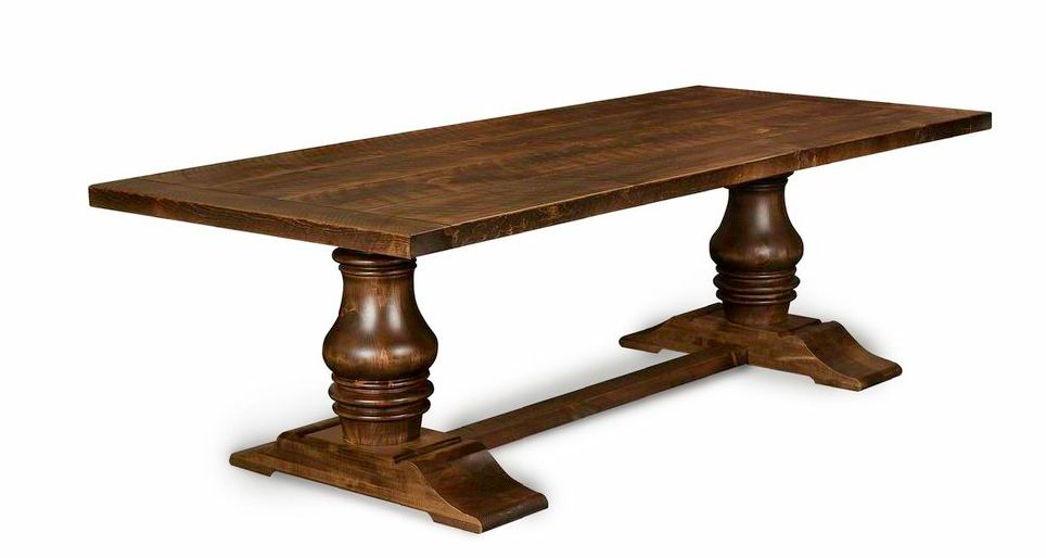 Amish Rustic Plank Trestle Dining Table Country Kitchen Furniture Solid 2 Wood Ebay